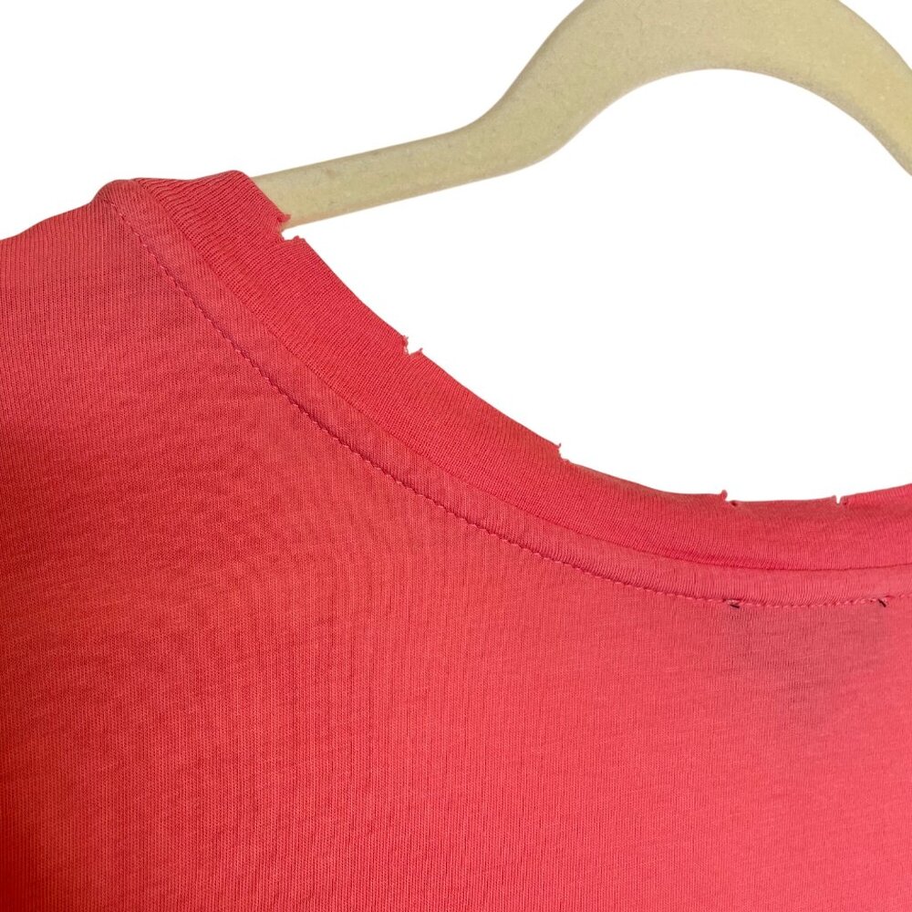 True Religion Distressed Coral Twist T-Shirt Dress, L - Picture 6 of 11